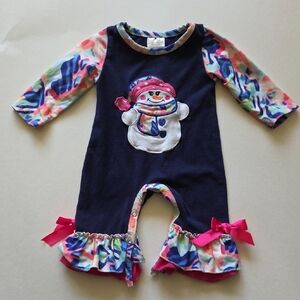 Colorful Snowman Kids One Piece 0-3M